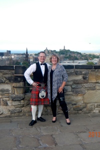 Brandon and I on the parapets of the Castle over looking Edinburgh